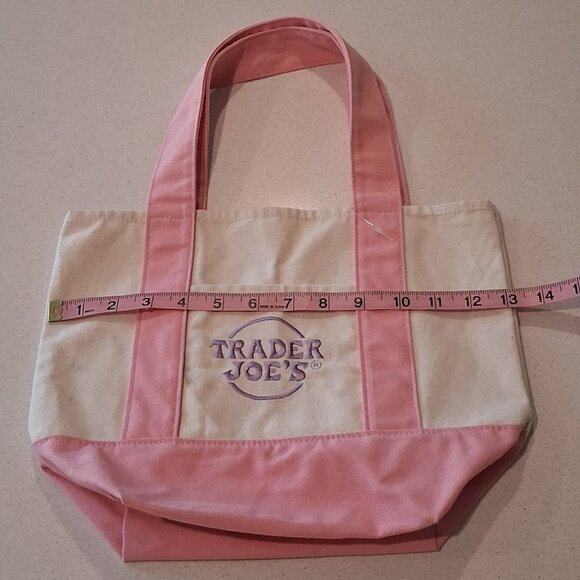 Trader Joe's Pink Pastel Mini Canvas Tote Bag - Picture 8 of 15